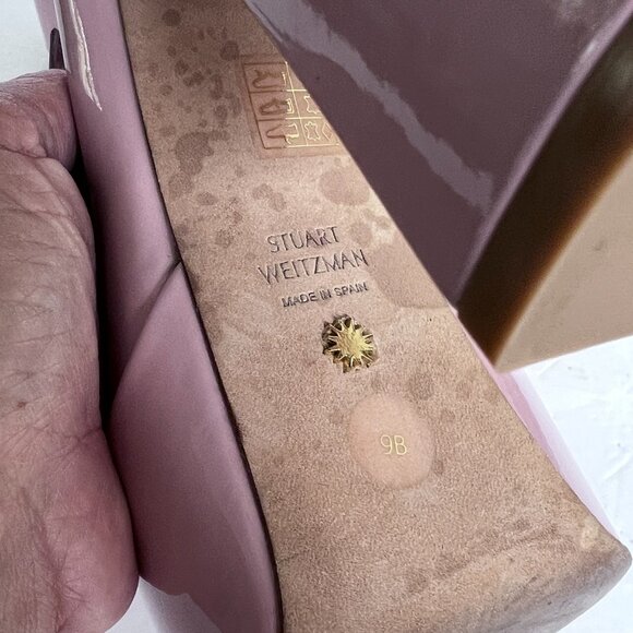 Stuart Weitzman Platform Pumps 9B‎ Blush Pink Patent Leather Mary Jane Sky High - Picture 7 of 12